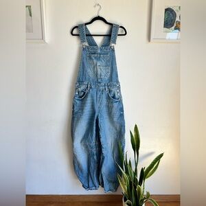 Free People Good Luck Barrel Overalls